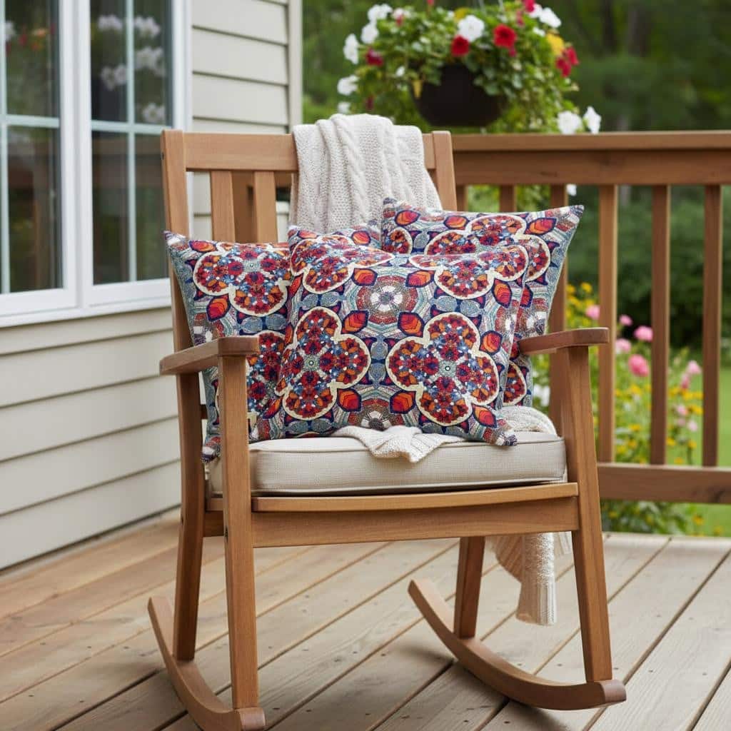 HomeRoots Set of Two 16" X 16" Blue and Orange Blown Seam Floral Indoor Outdoor Throw Pillow - 16.00' X '16.00' X '5.00