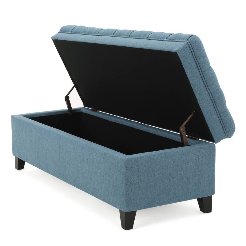 Juliana Fabric Storage Ottoman with Birch Legs