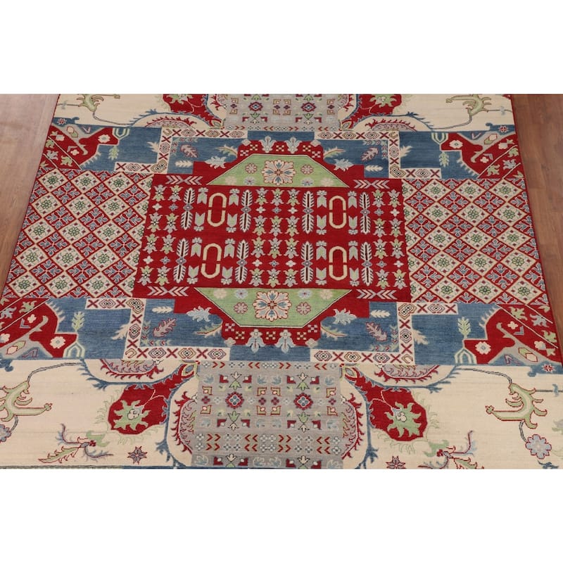 Traditional Kazak Oriental Area Rug Hand-Knotted Wool Carpet - 8'3" x 9'11"