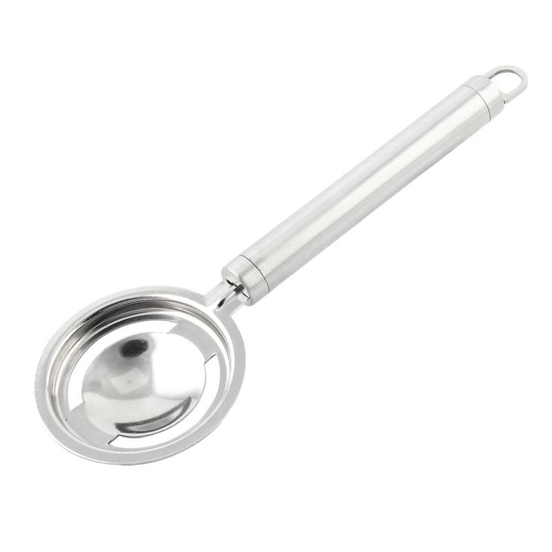 Household Egg Yolk White Separator Divider Sieve Tool Holder - Silver - 8.7" x 2.8"(L*Max.W)