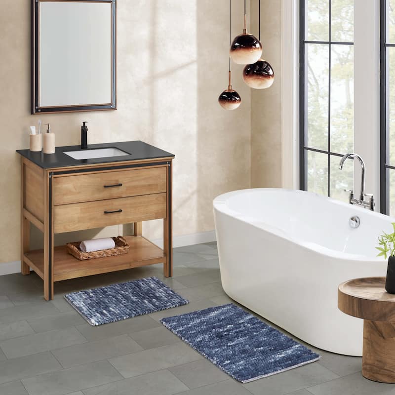 French Connection Space Dye Chunky Chenille Bath Rugs