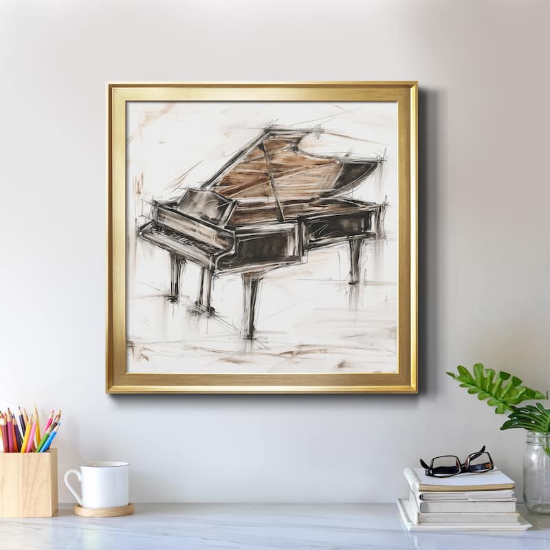 Grand Piano Study-Premium Framed Canvas - Ready to Hang