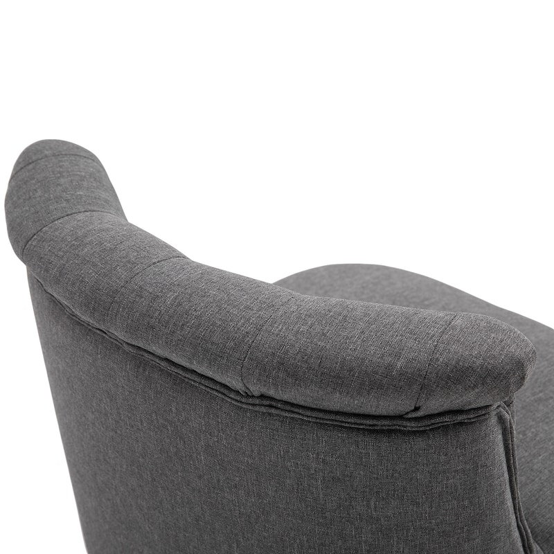 HomCom Modern Accent Leisure Armless Slipper Upholstered Lounge Chair with Large Comfortable Surface & Wooden Legs