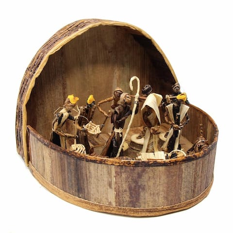 Banana Fiber Handmade Arched Nativity Set (Kenya)