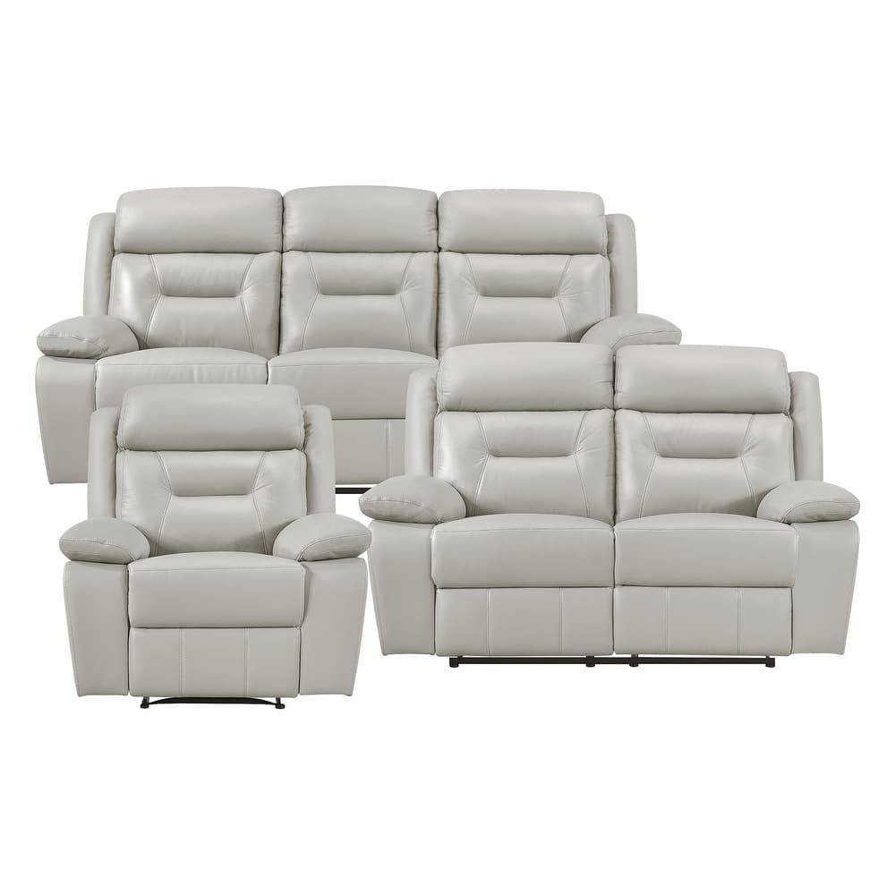 Papyrus 3-Piece Leather Match Manual Reclining Sofa Set