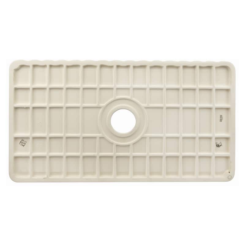 Premium White Fireclay Kitchen Sink for Home, Farmhouse (Grid & Strainer Included)