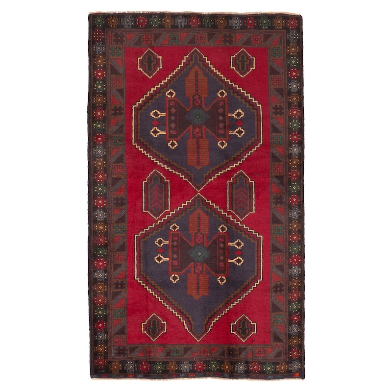 ECARPETGALLERY Hand-knotted Teimani Red Wool Rug - 3'6 x 6'4