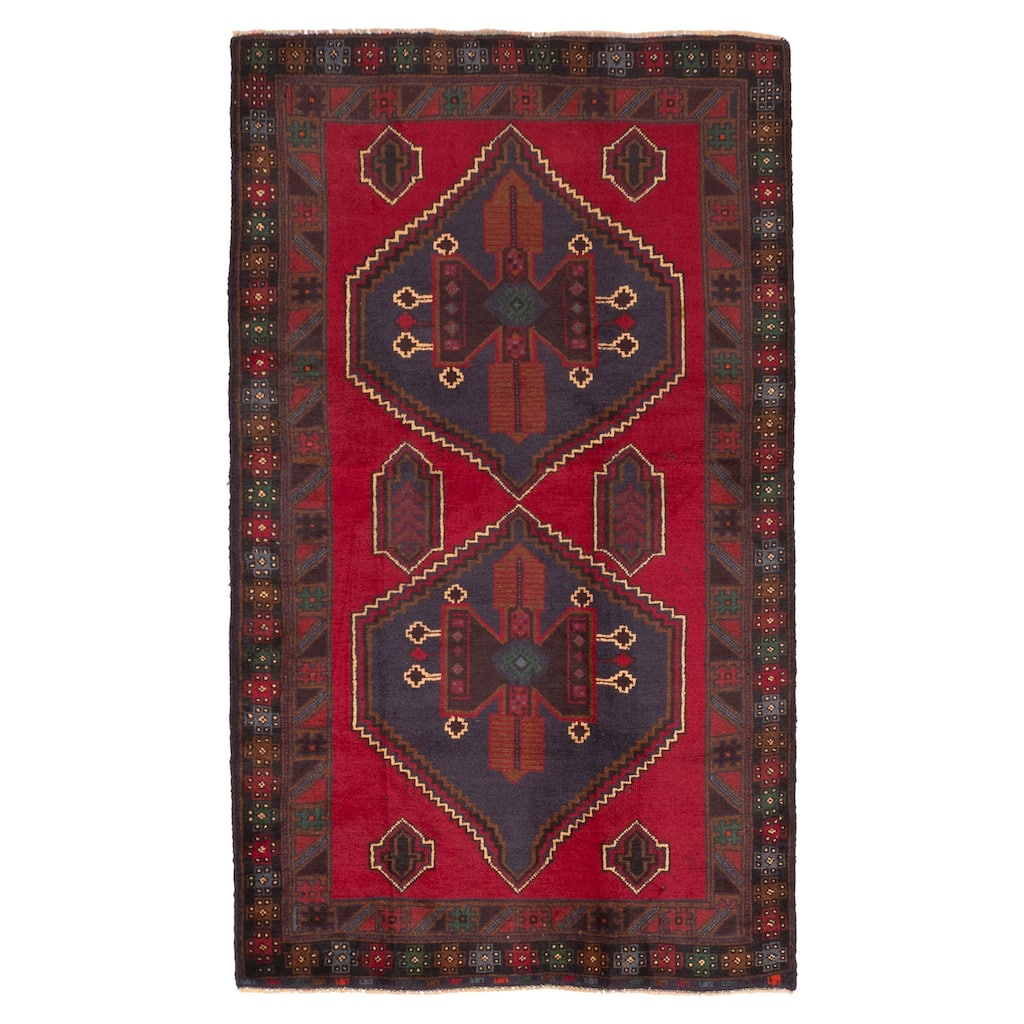 ECARPETGALLERY Hand-knotted Teimani Red Wool Rug - 3'6 x 6'4