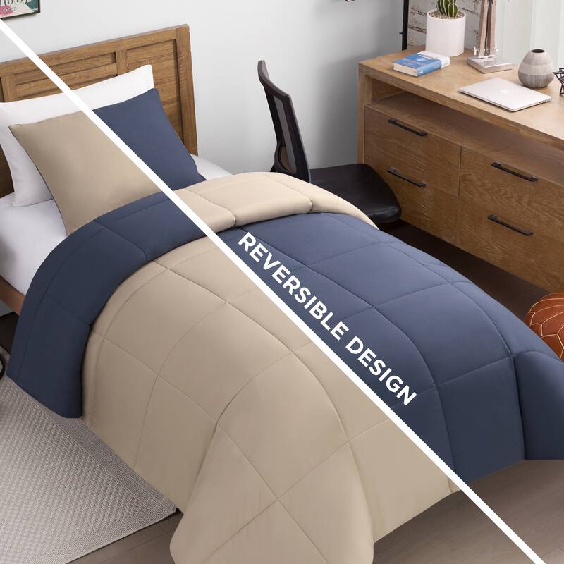 Lucky Brand Box Stitch Reversible Comforter Sets