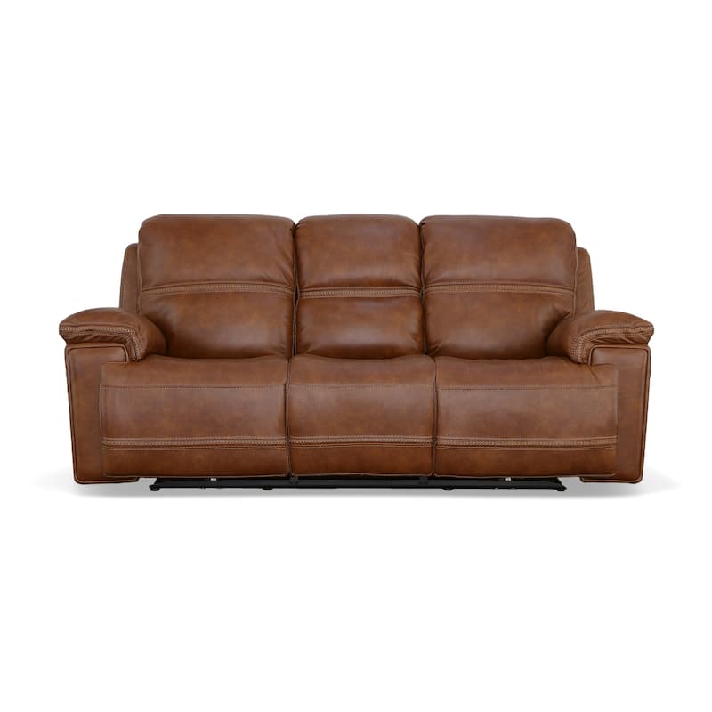 Fenwick Cognac Power Reclining Sofa with Power Headrests by Flexsteel - 89" x 42" x 42"