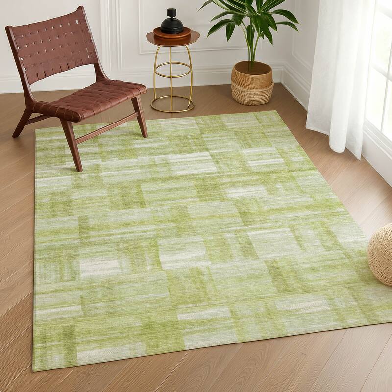 Machine Washable Indoor/ Outdoor Solid Hatches Chantille Rug