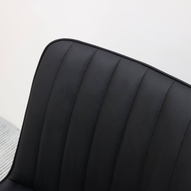 Black Dining Chair Kitchen Chair Meeting Room Chair Set of 6 Side Chair Armless Chair with Metal Legs