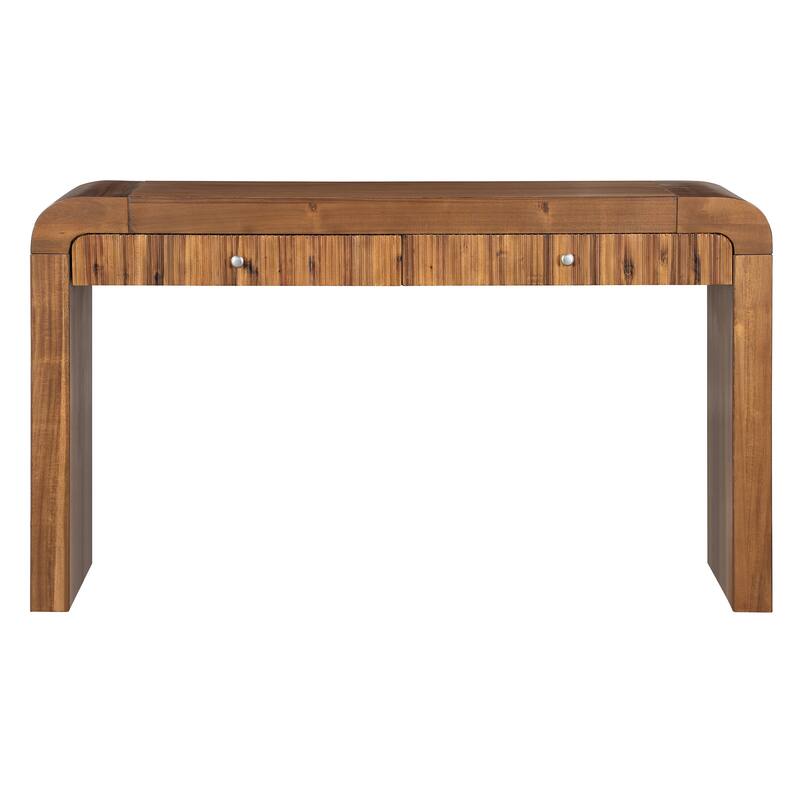 Wood Console Table Rectangular Sofa Table Behind Couch Table with 2 Drawer, Narrow Entryway Table Accent Table for Living Room