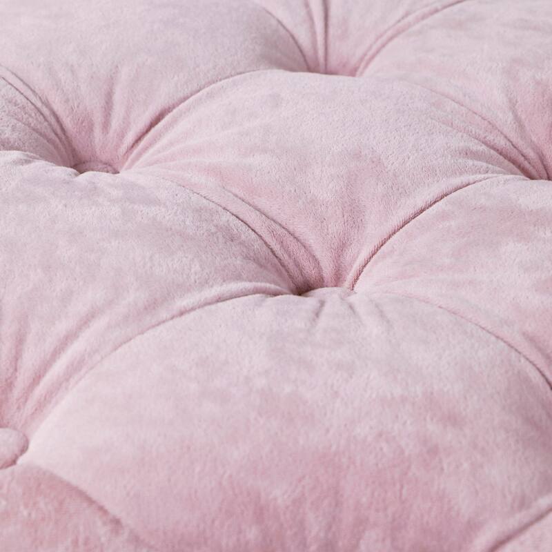 Modern Velvet Upholstered Square Tufted Ottoman by GDFStudio