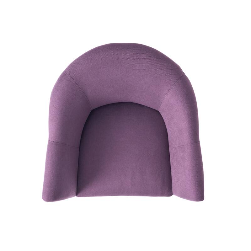 Roomfitters Upholstered Barrel Accent Chair with Curved Back, Modern Lounge Club Chair for Living Room or Bedroom, Plum