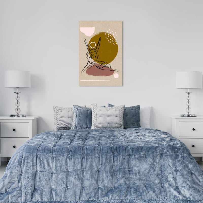 Wynwood Studio Canvas Abstract Cupid and Psyche Brown and Modern & Contemporary Wall Art Canvas Print - 36 x 24