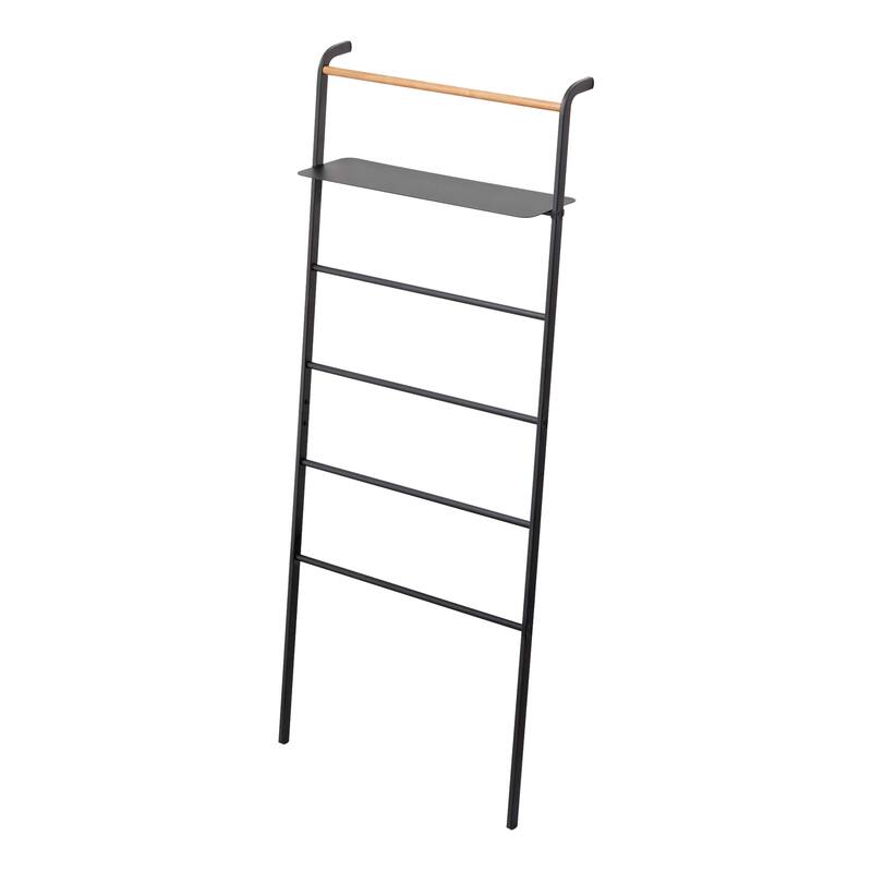 Yamazaki Home Leaning Storage Ladder - Two Styles, Steel, Shelf, Holds 33 lbs - L 9.84 x W 25.98 x H 62.99 inches