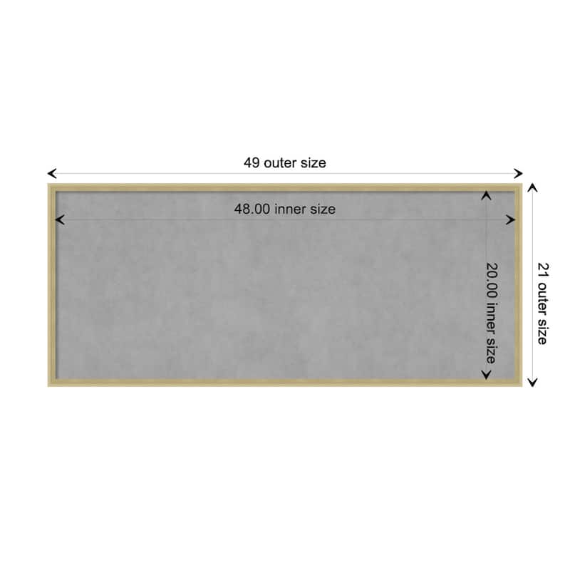Amanti Art Lucie Champagne Framed Magnetic Board - Board Size 48x20