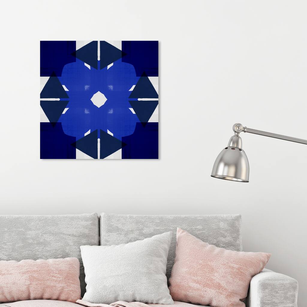 Oliver Gal 'Geometry Studies II' Abstract Wall Art Canvas Print - Blue, White