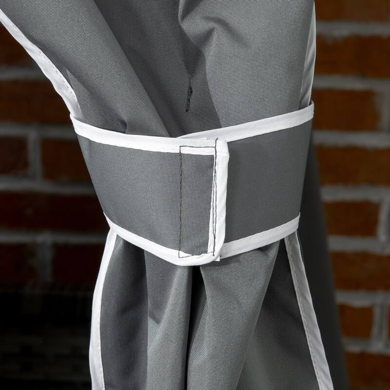 Outsunny Outdoor Towel Valet Caddy, Covered Poolside Towel Holder Rack