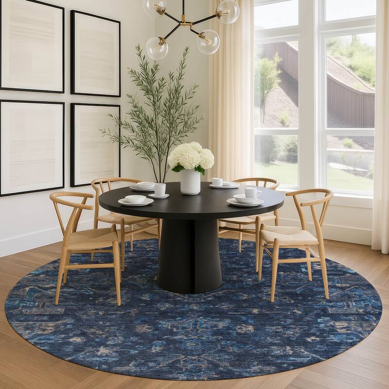 Machine Washable Indoor/ Outdoor Traditional Chelsea Chantille Rug