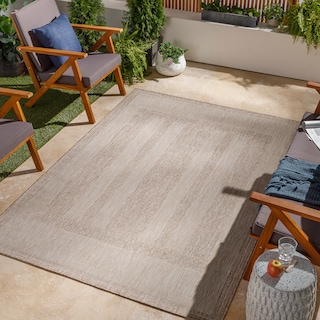 Livabliss Yadgar Subtle Stripes Indoor/ Outdoor Area Rug