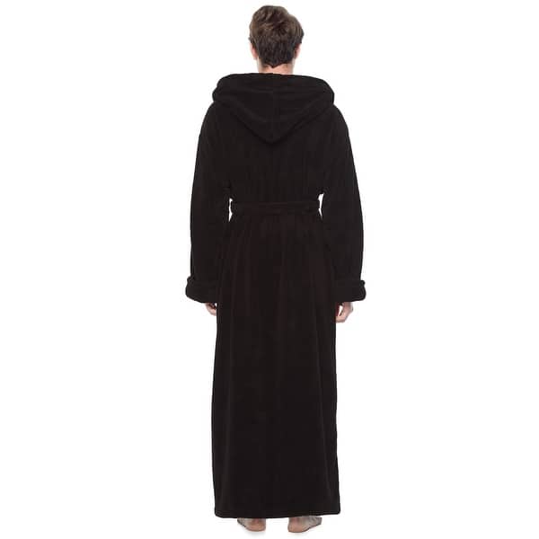 Men's Hooded Soft Plush Fleece Bathrobe Full Length Robe - On Sale - Bed  Bath & Beyond - 14387064