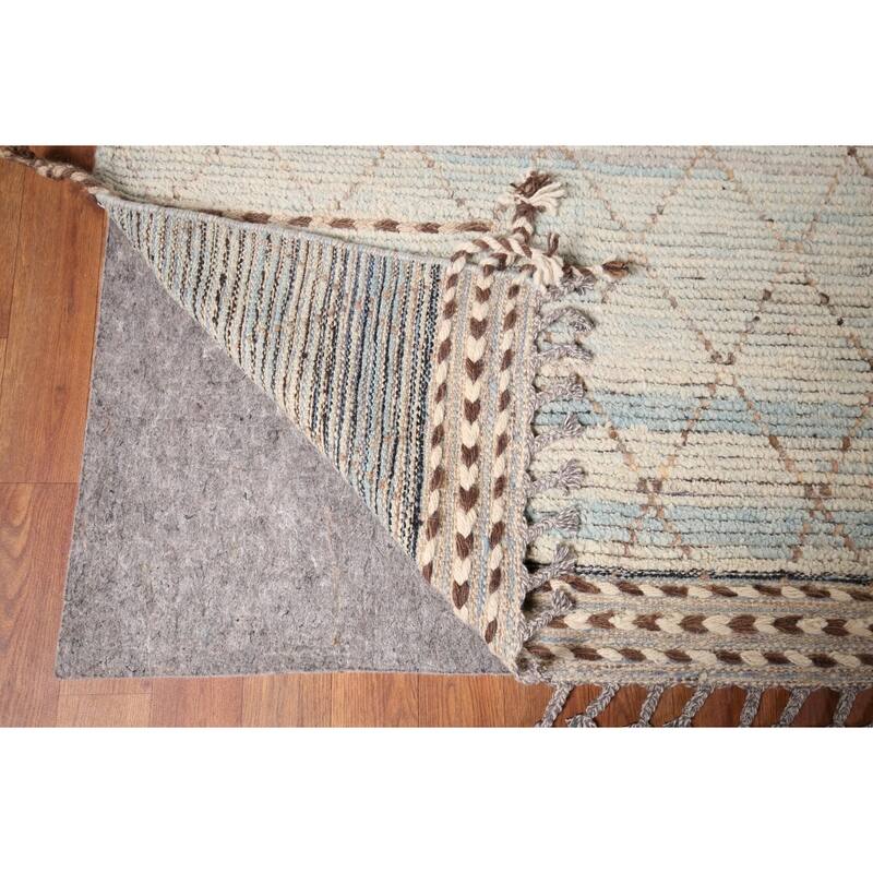 Trellis Moroccan Large Area Rug Handmade Oriental Wool Carpet - 10'0"x 15'4"