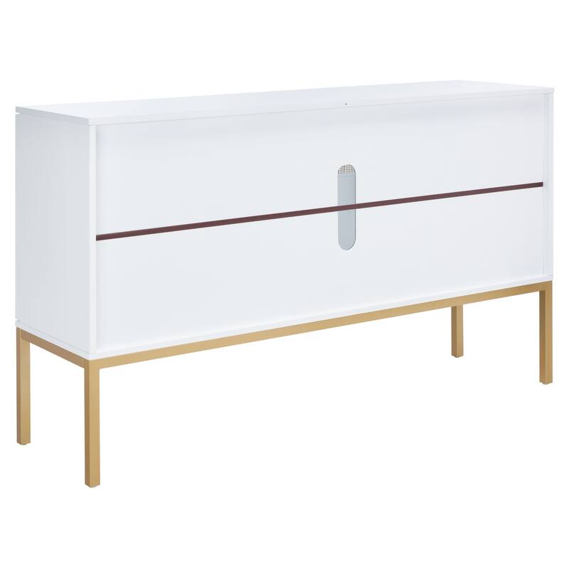 SAFAVIEH Tabetha 2-Shelf Rattan Sideboard - 54 In. W x 15 In. D x 33 In. H - 54Wx15Dx33H