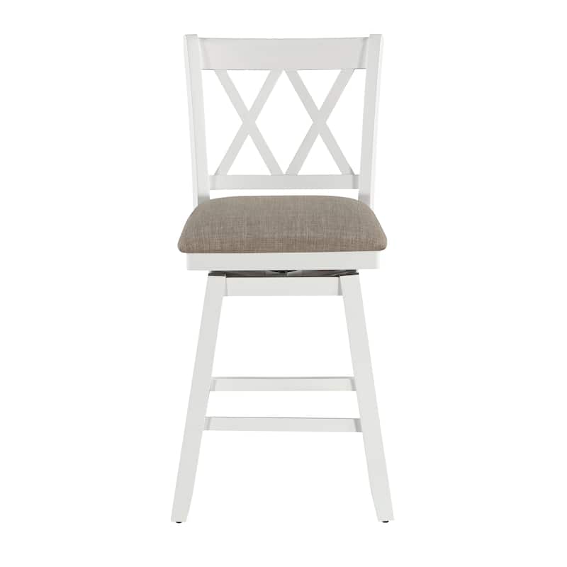 Brookline Wooden Linen Swivel Dining Room Barstool