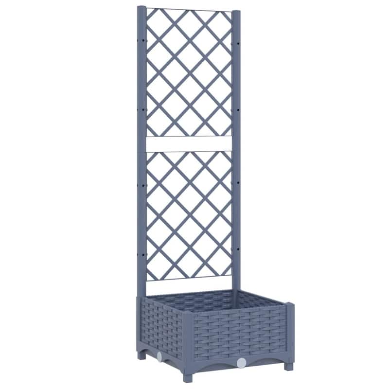 vidaXL Garden Planter with Trellis Plant Pot Flower Box Raised Bed Outdoor PP