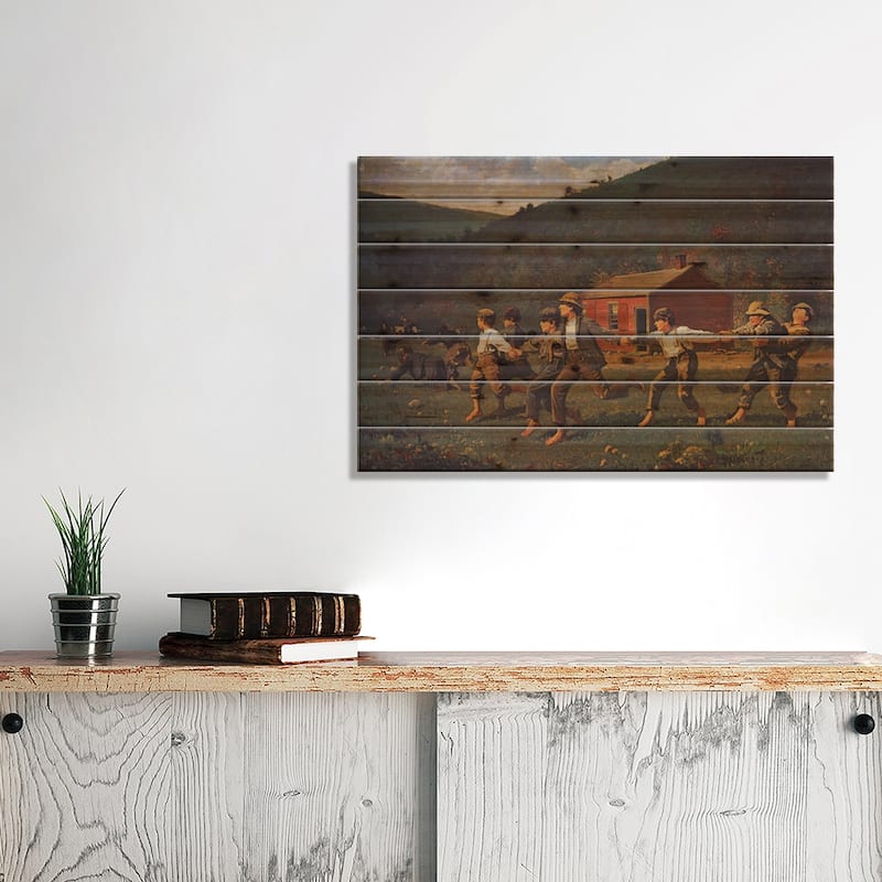 Snap The Whip (Butler Institute Of American Art) Print On Wood by Winslow Homer - Multi-Color