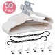preview thumbnail 36 of 38, Clothes Hangers Plastic Coat Hangers Non-Slip Space-Saving Swivel Hook 50 Pack - White