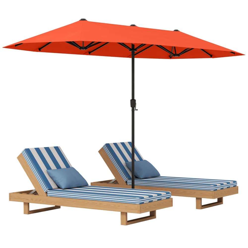 Gymax 13 FT Double-sided Patio Umbrella Outdoor Large Twin Size