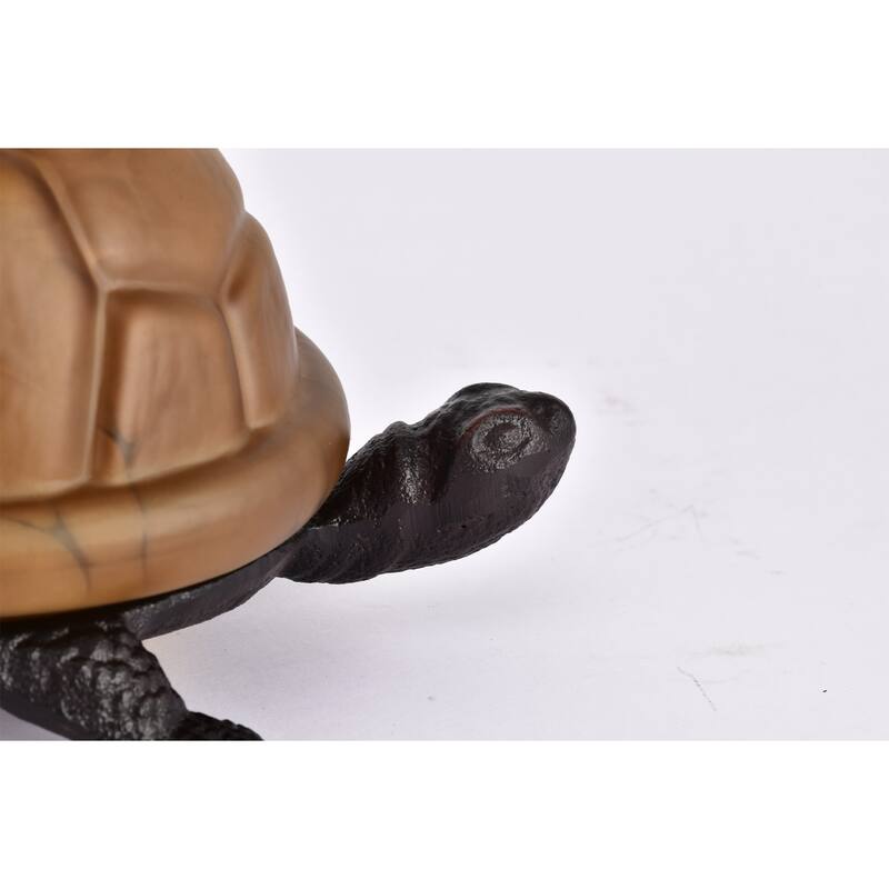 Warehouse of Tiffany Amber Turtle Accent Lamp