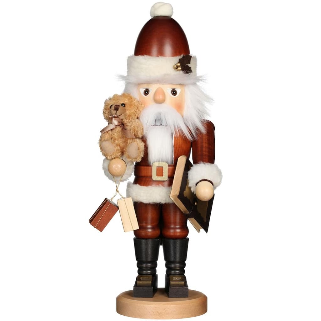 18" Black Brown Christian Ulbricht Santa Teddy Nutcracker Decoration