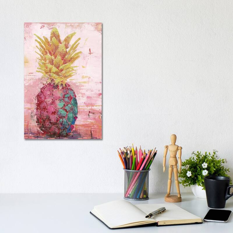 iCanvas "Painted Pineapple I" by Marie Elaine Cusson Canvas Print - 12x8x0.75