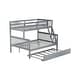 preview thumbnail 8 of 10, Functional Design Wood Bunk Bed with with Trundle, Convertible Ladder and Guardrail, Twin Over Full, Grey