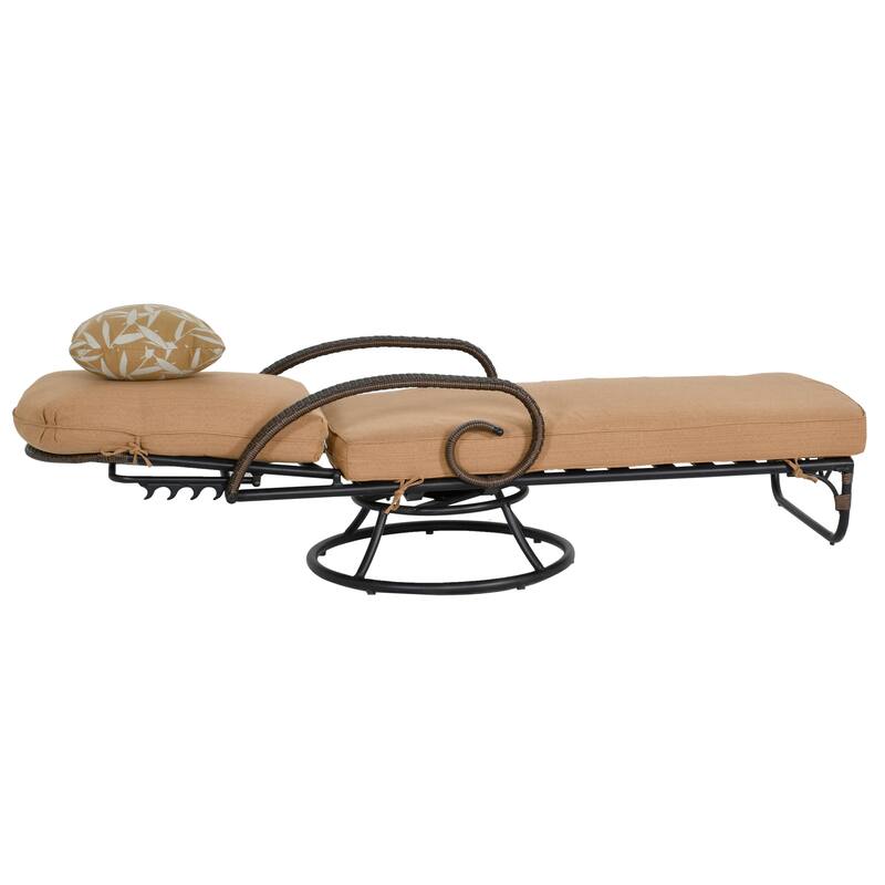 Grand Bonaire Weave Patio Motion Swivel Lounge with Cushion and Accent Pillow - N/A