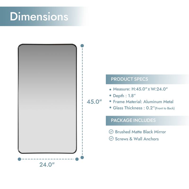Mutriku Rectangle Aluminum Framed Wall Mount Mirror