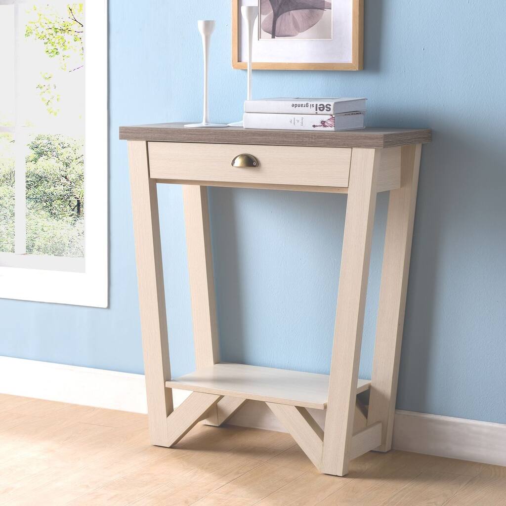 Q-Max Innovative Console Table Featuring One Drawer and Bottom Storage Area