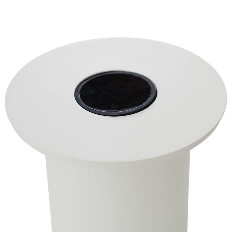 Renava Onza Outdoor White End Table w/ Solar Light