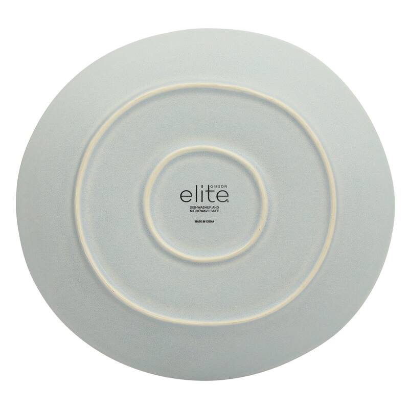 Gibson Elite Zion Mist 16 Piece Stoneware Reactive Glaze (Service for 4) Ceramic Plates and Bowls Modern Organic Dinnerware Set