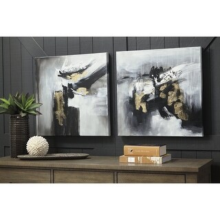 Jerrin Contemporary Abstract Wall Art - Set of 2 - Bed Bath & Beyond ...