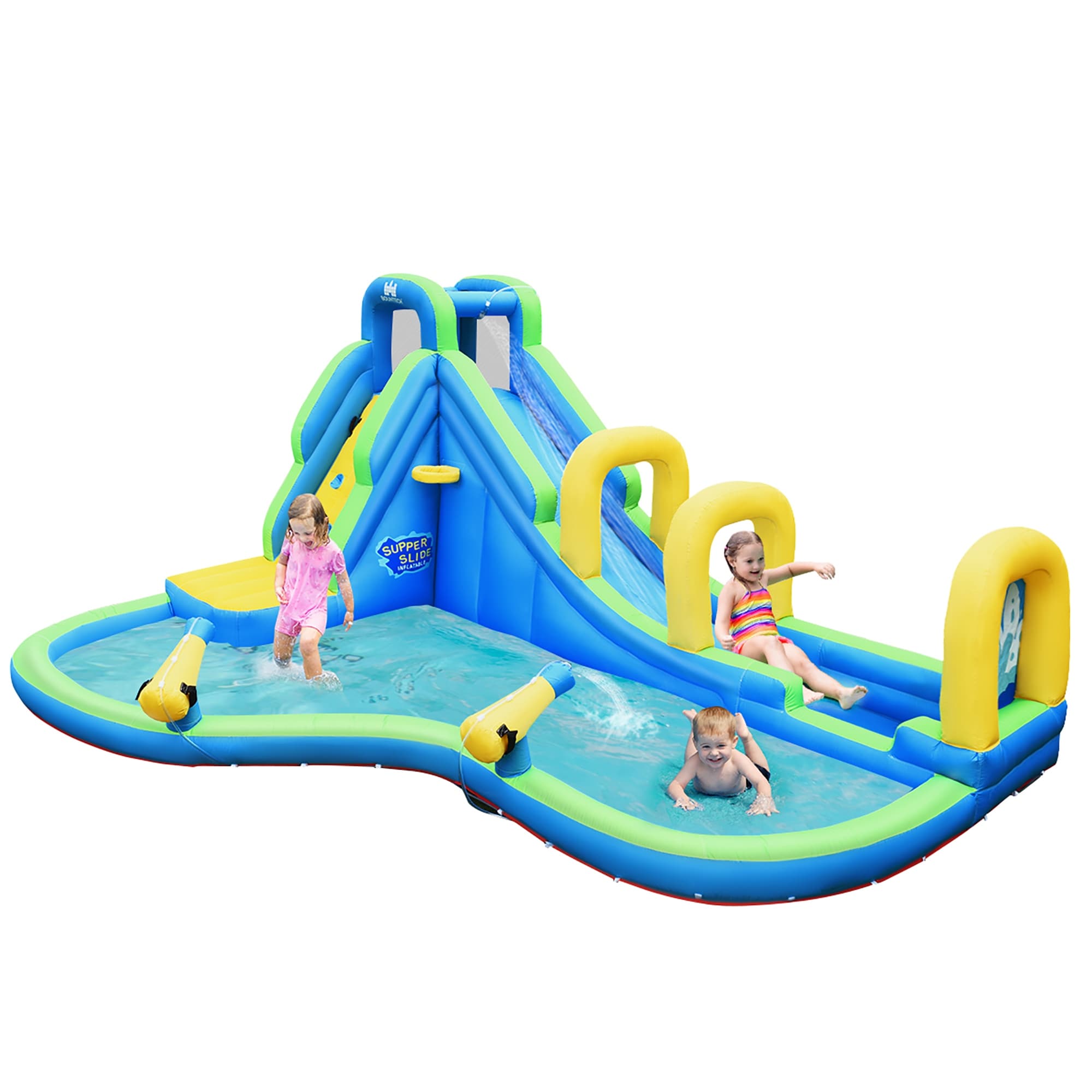 Costway Inflatable Water Slide Kids Bounce House Castle Splash Water