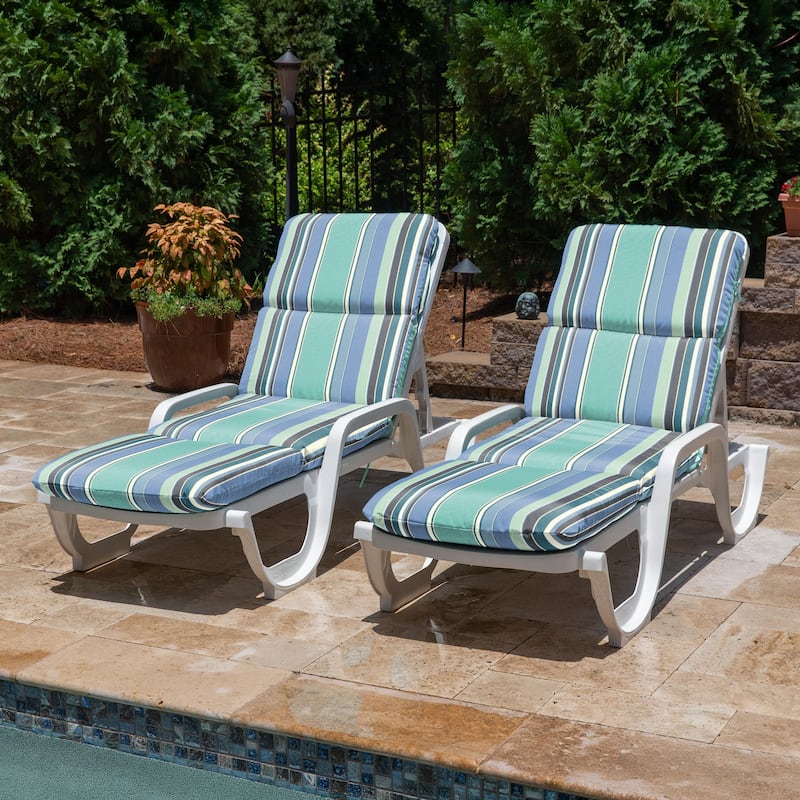 Casual Cushion Sunbrella® Fabric 1-Piece Outdoor Chaise Cushion, 22.5"W x 74"L - 22.5"W x 74"L