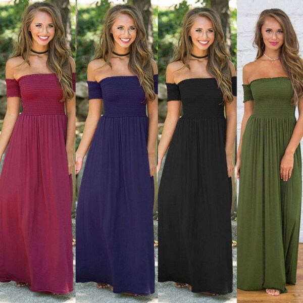 women's short sleeve maxi dresses