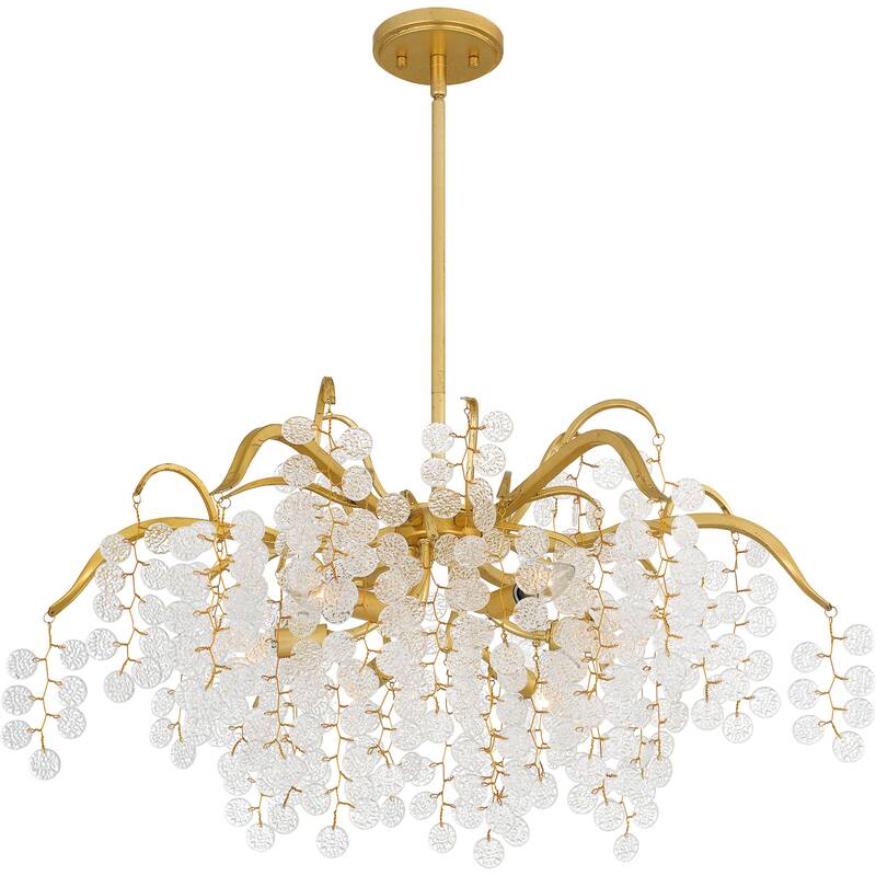 Maple 6-Light Gold Leaf Chandelier