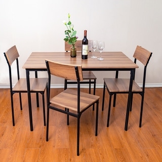 5-Piece Modern Rectangular Dining Table Set - Bed Bath & Beyond - 36244998