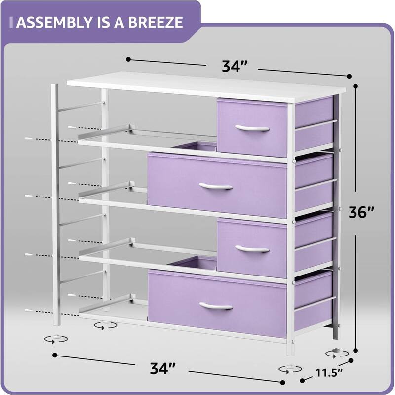 Dresser w/ 8 Drawers Furniture Storage & Night Stand Table for Bedroom